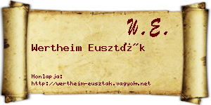Wertheim Euszták névjegykártya